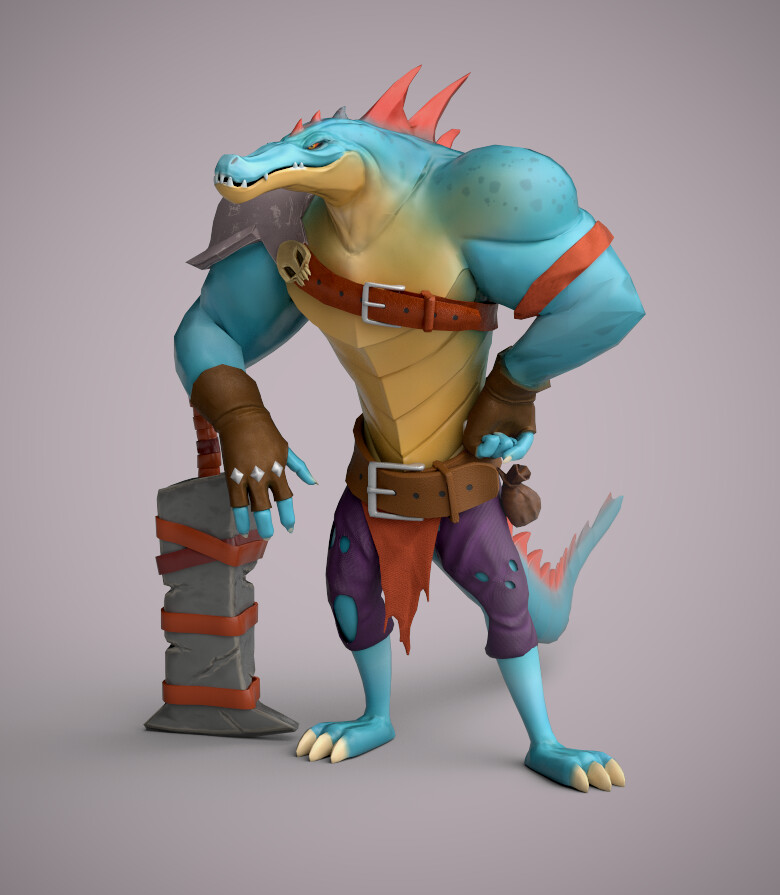 Mercenary lizard character model